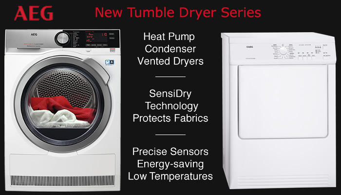 Compare AEG tumble dryer prices vented condenser heat pump tumble dryers with sensors