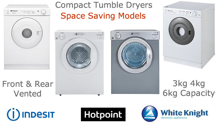Compare 3kg and 4kg vented compact tumble dryers prices