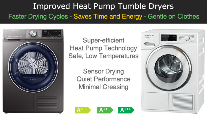 Compare heat pump tumble dryers prices quiet quick drying with smart control