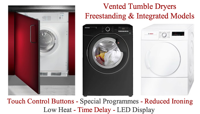 Compare vented tumble dryers prices Find dryers with rear or front venting hose